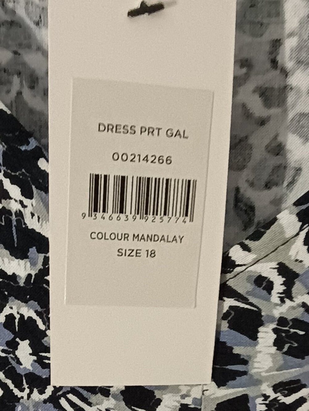 NWT Evans Size 18 Mandalay Print High Low Midi Dress Blue Black Animal Print Tie - Picture 6 of 10